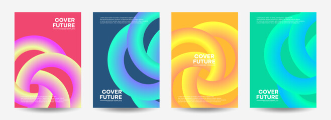 Wall Mural - set of the cover design templates. modern gradient geometric shapes for banners, cards, flyers, post