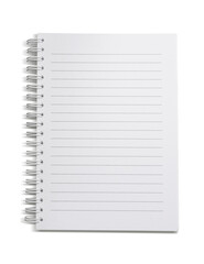 Open blank page notebook isolated