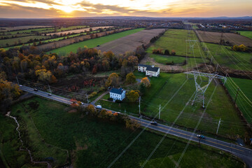 Wall Mural - Aerial Drone of SOmerset Sunset New Jersey