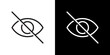 Sensitive content icon vector in line style. Crossed out eye sign symbol