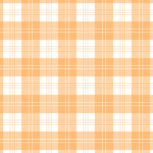 Orange White Buffalo Plaid Seamless Pattern, Checkered Lumberjack Pattern Background