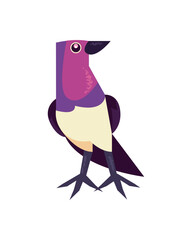 Wall Mural - flat purple bird