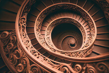 Abstract Old Spiral Staircase