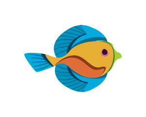 Wall Mural - flat colored fish