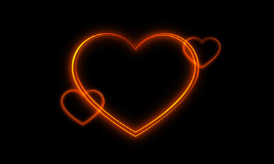 Wall Mural - heart light effect with black background.
