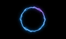 Lightning Round Frame. Plasma Magical Portal. Ball Light Effect. Circle Light Effect.	