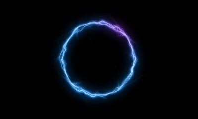 Wall Mural - lightning round frame. plasma magical portal. ball light effect. circle light effect.
