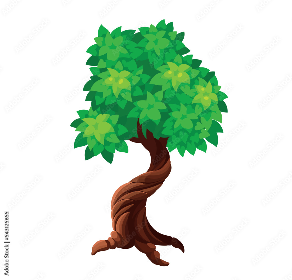Cartoon tree. Cartoon style. Vector illustration Stock Vector | Adobe Stock