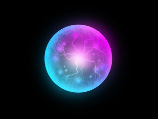 Wall Mural - lightning round frame. plasma magical portal. ball light effect. circle light effect.