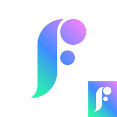 Wall Mural - letter F with modern trendy color for initial vector logo design element