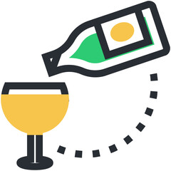 Sticker - Pouring Wine Vector Icon