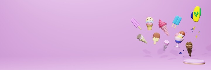 3d rendering of ice cream consumption in saint vincent and the grenadine for social media content