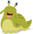Cartoon happy slug isolated on white background