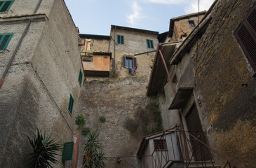 Wall Mural - View of the historic center of Castelnuovo di Porto medieval village in Lazio Italy