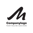 letter m wave for logo company design