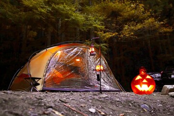 Wall Mural - tent in the forest