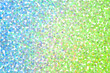 Divided into blue and green halves pointillism
