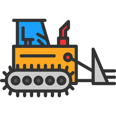 Canvas Print - Bulldozer Icon