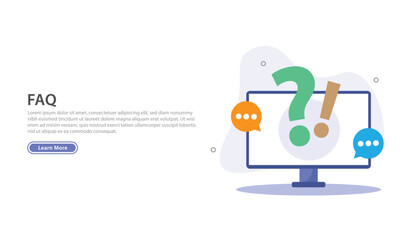 Frequency asked question and helpdesk. User support concept. Vector illustration