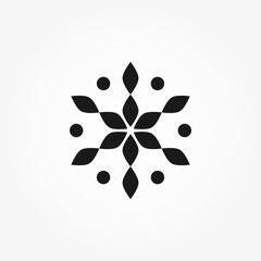Wall Mural - snowflake christmas icon.