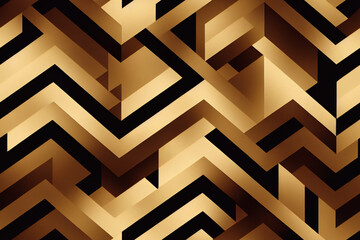 Wall Mural - Golden Geometric Pattern Abstract 4k Background