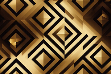 Wall Mural - Golden Geometric Pattern Abstract 4k Background