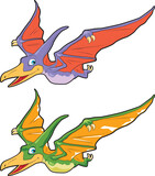 Fototapeta Dinusie - Pteranodon Cartoon