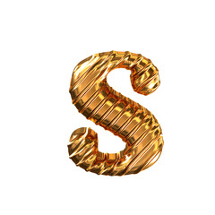 Ribbed gold. letter s