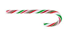 Close Up Of A Single Candy Cane On Transparent Background 