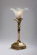 Antique table lamp on a gray background