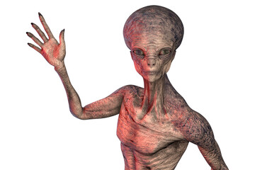 Wall Mural - Humanoid alien, 3D illustration