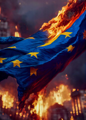 Sticker - burning flag