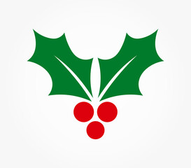 Canvas Print - christmas holly berries symbol.