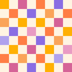 Abstract seamless pattern. Retro checkered colorful background. Vector texture for print, textile, fabric.