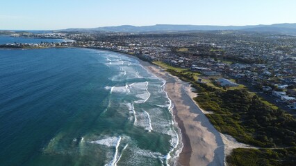 Sticker - Aerial view of the shore and the sea in Wollongong, NSW, Australia