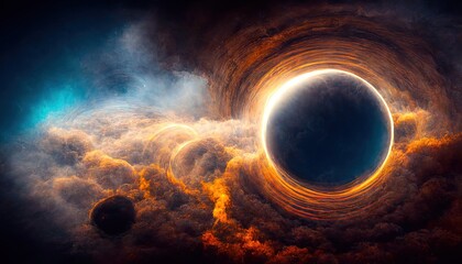 Black hole nebula distortion