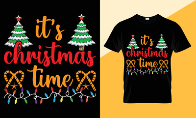 Wall Mural - Christmas typography, vector  T-shirt design Template. motivational and inscription quotes.
perfect for print item and bags, posters, cards. isolated on black background