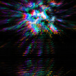 Digital glitch and distortion noise effect panoramic banner. Futuristic cyberpunk tv media error design. Retro futurism, web punk, rave DJ techno aesthetic neon colors layout. Old visual screen	
