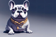 French Bulldog Wearing A Bow Tie Collar