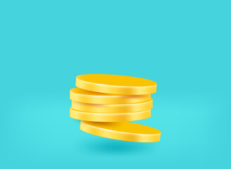 Poster - Golden coins. Payment concept. 3d vector illustration