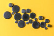 Set of button cell or coin battery top view