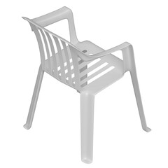 Wall Mural - 3d rendering illustration of a plastic chair