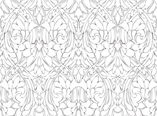 Outline monochrome seamless pattern with geometric elements. Useful for web background, textile, wrapping.