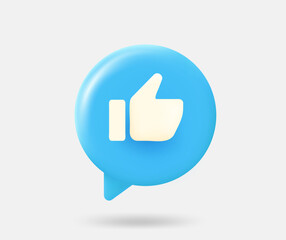 Poster - Speech cloud with thumbsup sign. Best choice concept. 3d vector isolated illustration