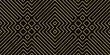 Seamless golden geometric tribal diamond fine line pattern. Vintage abstract gold plated relief sculpture on black background. Modern elegant lux backdrop. Maximalist gilded wallpaper 3D rendering.