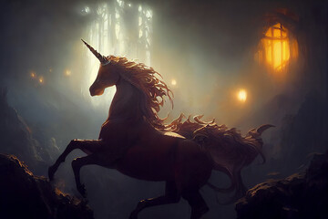 Fantasy Unicorn Underground Concept Art