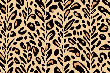 Poster - 2d illustrated seamless pattern. Leopard skin texture