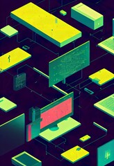 Web3 Decentralized Futuristic Internet Technology 3d Illustration