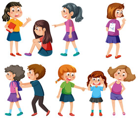 Sticker - Bullying kids character collection