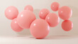 A pink ball foat in the air Minimal style Cosmetic background product stand presentation 3d rendering